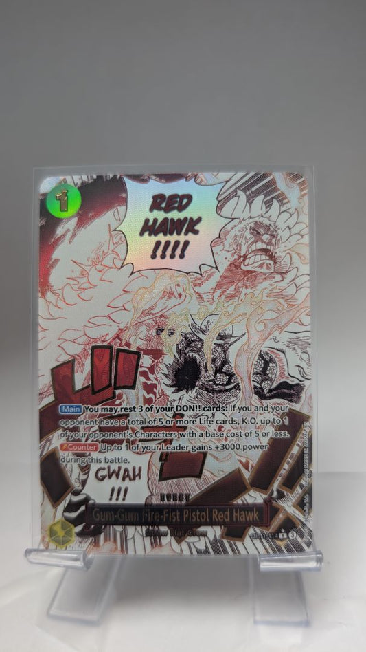Gum-Gum Fire-Fist Pistol Red Hawk OP11-114 Alternate Art EN // Near Mint // One Piece TCG Single