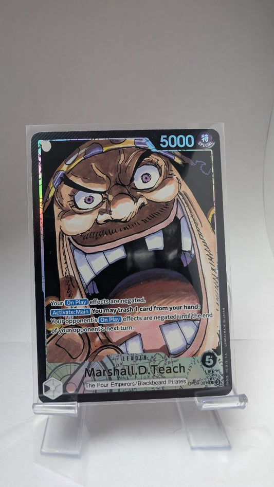 Marshall.D.Teach OP09-081 Parallel EN // Near Mint // One Piece TCG Single